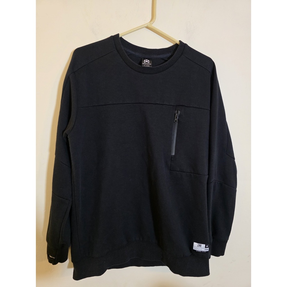 BMFIT Zoo Culture Raw Men's XL Black Cotton Blend Crew Neck‎ Pullover Sweatshirt